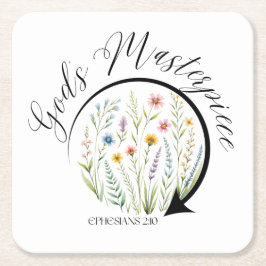 God’s Masterpiece Ephesians 2:10 Bible Verse スクエアペーパーコースター