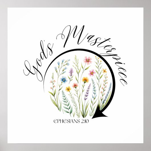 God’s Masterpiece Ephesians 2:10 Bible Verse ポスター (正面)