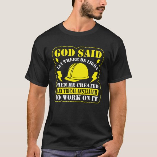 God Said Let There Be Light Electrical Engineer El Tシャツ (正面)
