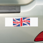 God Save the King with Union Jack バンパーステッカー (車上)