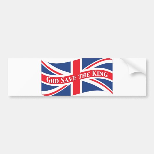 God Save the King with Union Jack バンパーステッカー (正面)