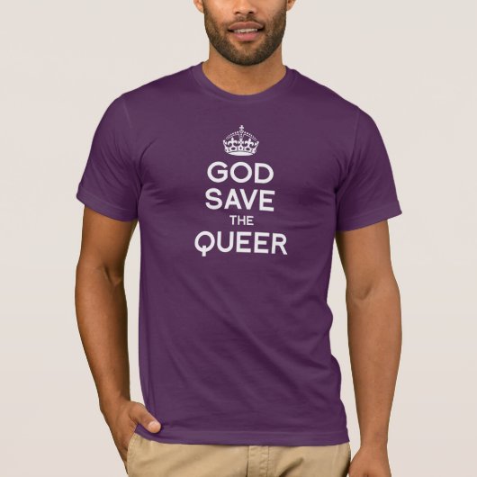 GOD SAVE THE QUEER - WHITE -.png Tシャツ (正面)