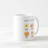God Says I Am Affirmation Scripture Pastel Floral コーヒーマグカップ (正面右)