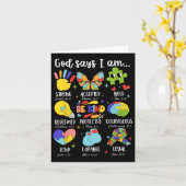 God Says I Am Be Kind Autism Awareness Sped Women カード (黄色い花)