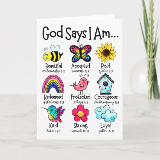 God Says I Am Bee Spring Christian Funny Easter Da カード (正面)