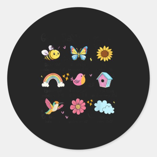 God Says I Am Bee Spring Christian Funny Easter Da ラウンドシール (正面)