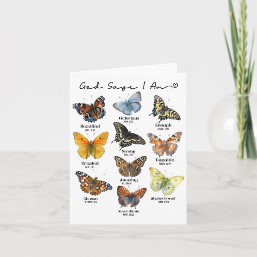 God Says I Am Bible Verse Religious Christian Butt カード (正面)