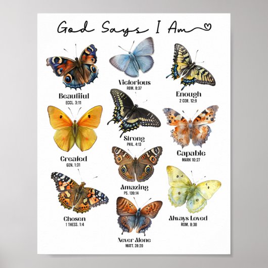 God Says I Am Bible Verse Religious Christian Butt ポスター (正面)