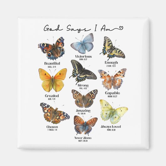 God Says I Am Bible Verse Religious Christian Butt マグネット (正面)