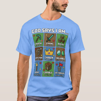 God Says I Am Bible Verses Pixel Art Christian Gam Tシャツ