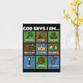 God Says I Am Bible Verses Xel Art Christian Gamer カード (黄色い花)