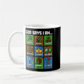 God Says I Am Bible Verses Xel Art Christian Gamer コーヒーマグカップ (左)