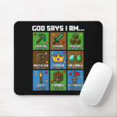God Says I Am Bible Verses Xel Art Christian Gamer マウスパッド (マウス)