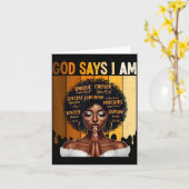 God Says I Am Black History Melanin Girl W カード (黄色い花)