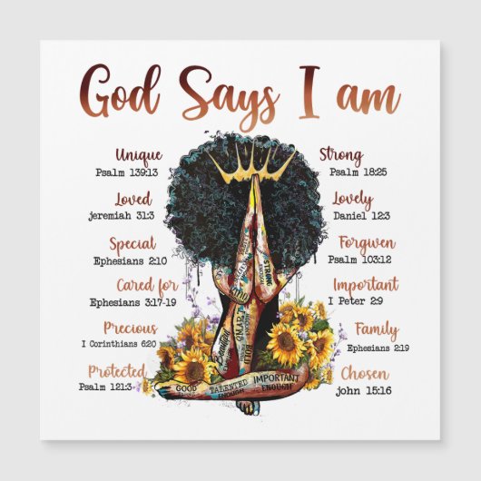 God says I am black women melanin Christian sista (正面)