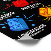 God Says I Am Building Brick Master Builder Block  ポスター (角)