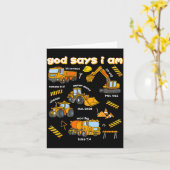 God Says I Am Christian Bible Verses Boys Construc カード (黄色い花)