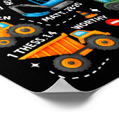 God Says I Am Christian Bible Verses Boys Construc ポスター (角)