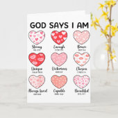 God Says I Am Christian Faith Heart Valentine Jesu カード (黄色い花)