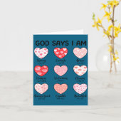 God Says I Am Christian Faith Heart Valentine Jesu カード (黄色い花)