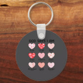 God Says I Am Christian Faith Heart Valentine Jesu キーホルダー (正面)