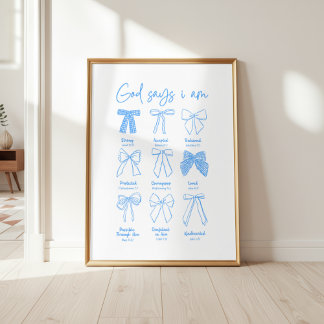 God Says I am Christian Wall Art ポスター