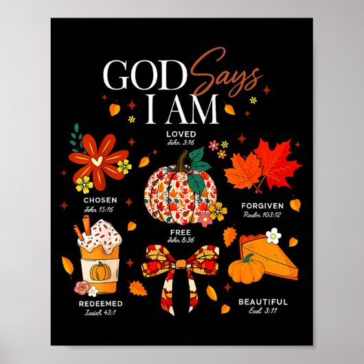 God Says I Am Fall Vibes Autumn Christian Women Me ポスター (正面)