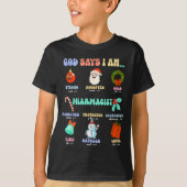 God Says I Am Pharmacist Christmas Pharmacy Tech C Tシャツ (正面)