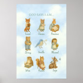 God Says I Am – Scripture Declaration Nursery Wal ポスター (正面)