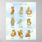 God Says I Am – Scripture Declaration Nursery Wall ポスター (正面)