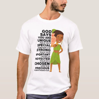 God Says Melanin Girl International Women Day Girl Tシャツ