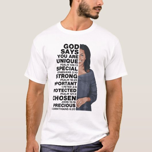 God Says Michelle Obama Women History Month Love M Tシャツ (正面)