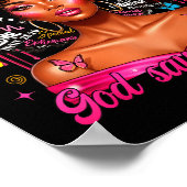 God Says You Are Afro Melanin Queen Christian Girl ポスター (角)