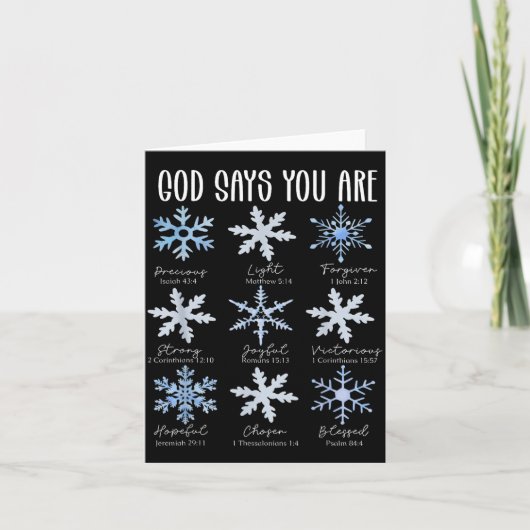 God Says You Are Christian Snowflake Christmas Bib カード (正面)
