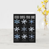 God Says You Are Christian Snowflake Christmas Bib カード (黄色い花)