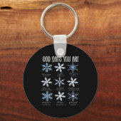 God Says You Are Christian Snowflake Christmas Bib キーホルダー (正面)