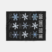 God Says You Are Christian Snowflake Christmas Bib フリースブランケット (正面(横))