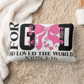 God So Loved John 3:16 Scripture ランバークッション (ブランケット)