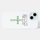 God So Loved the World Green Heart Cross Case-Mate iPhoneケース (裏面 (横))