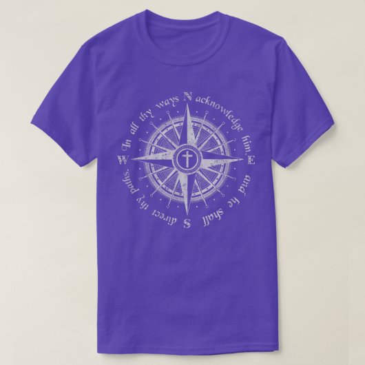 God Will Direct Your Path Compass Religion Christi Tシャツ (デザイン正面)
