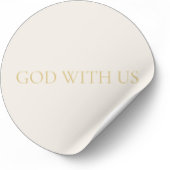 GOD WITH US クリーム色 クリスマスステッカー #2 ラウンドシール