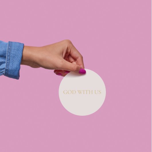 GOD WITH US Cream Christmas Sticker #2 ラウンドシール