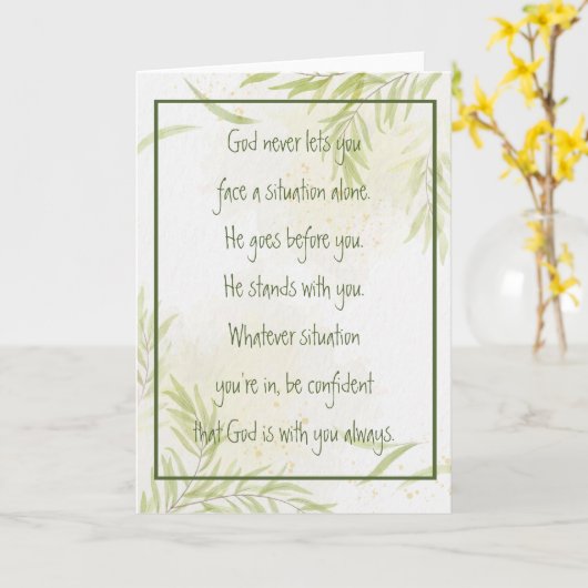 God With You Always Never Alone Inspirational Ca カード (黄色い花)