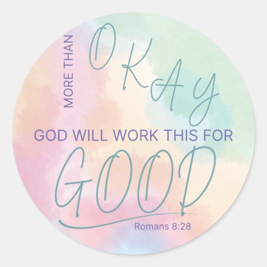 God Works All Things for Good Sticker ラウンドシール (正面)