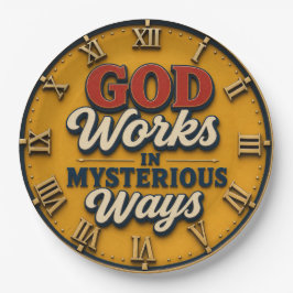God Works in Mysterious Ways Christian Faith Quote ペーパープレート