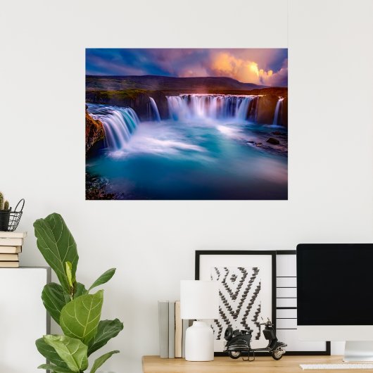 Godafoss Waterfall Iceland ポスター (ホームオフィス)