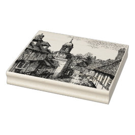 Godalming, Surrey, Vintage Sketch ラバースタンプ