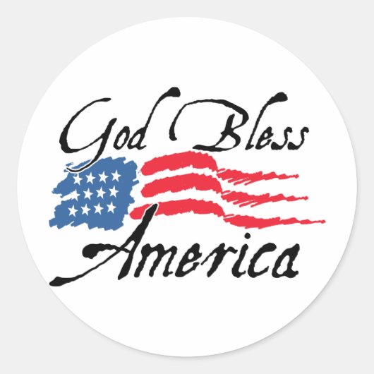 GodBlessAmerica_v2 ラウンドシール (正面)