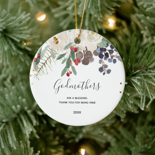 godchildによるgodparentの申出への贈与 セラミックオーナメント (ツリー)