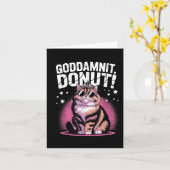 Goddammit Donut Funny Princess Cat Gles  カード (黄色い花)